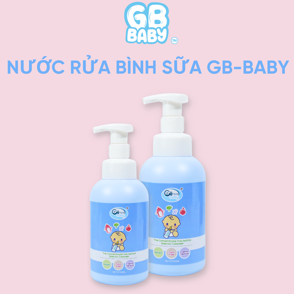[Gb-Baby Chính Hãng] Nước Rửa Bình Sữa Dạng Bọt Gb-Baby (không mùi, không hương liệu) 500ml