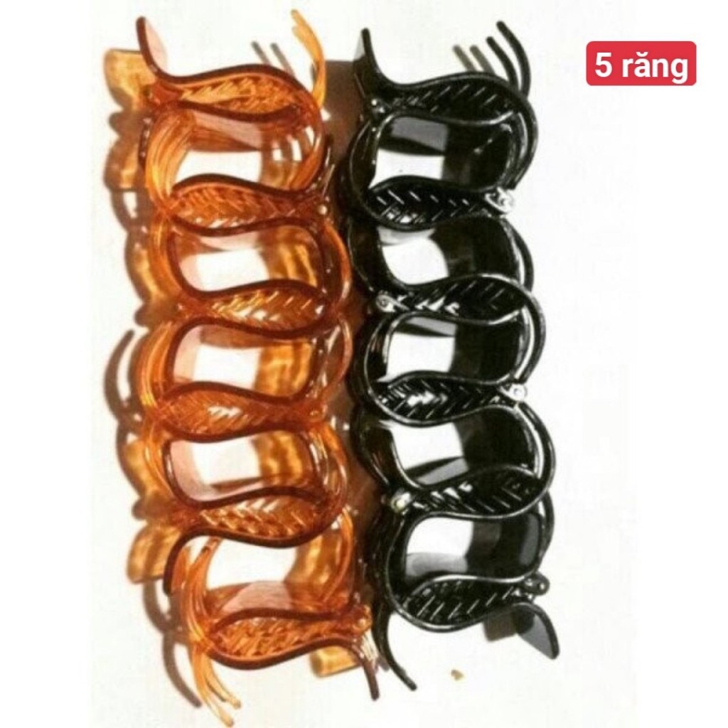 Sỉ 12 chiếc Kẹp Tóc Càng Cua 5 Răng Đen hoặc Vàng - SP000247