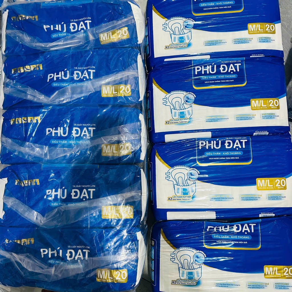 (Sỉ 100 miếng) Bỉm già Phú Đạt đủ size ML10 và XL10 siêu mềm siêu rẻ #bỉm phú đạt #tã phú đạt #tã già phú đạt ML20 XL20