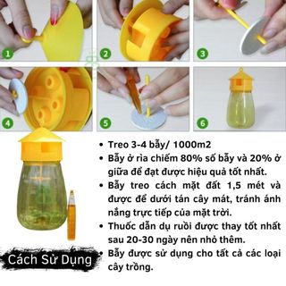 Combo Lồng Bẫy Và Chất Dẫn Dụ Ruồi , Hiệu Quả  Cao - Hũ Bắt Côn Trùng Kèm Chế Phẩm