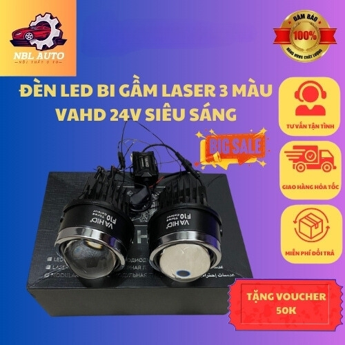 Bi Led Gầm Ô TÔ VAHD (1 Đôi) 3inch Laser 3 Màu F10 FOG
