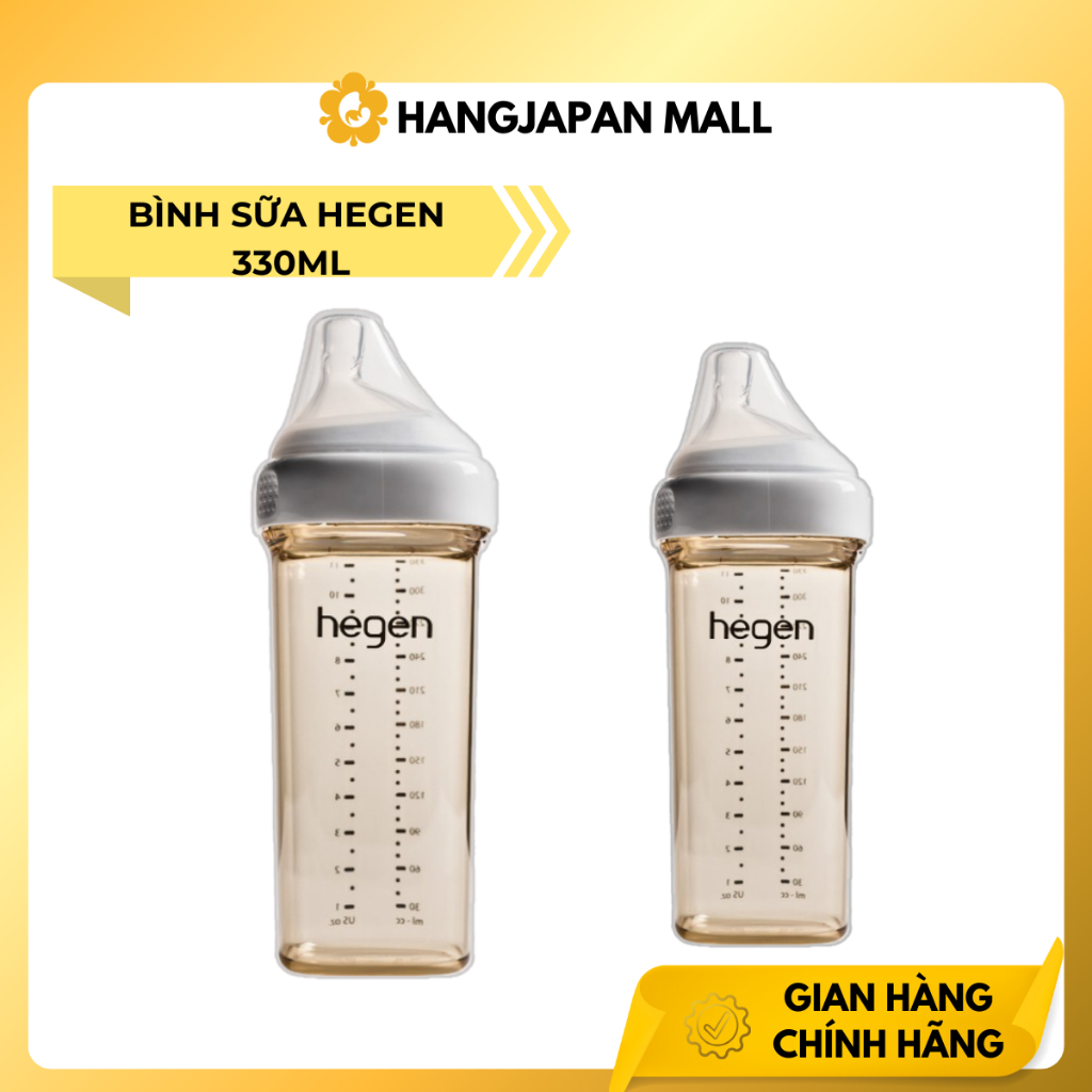 Bình sữa Hegen PPSU 330ml núm ti size L trên 6 tháng