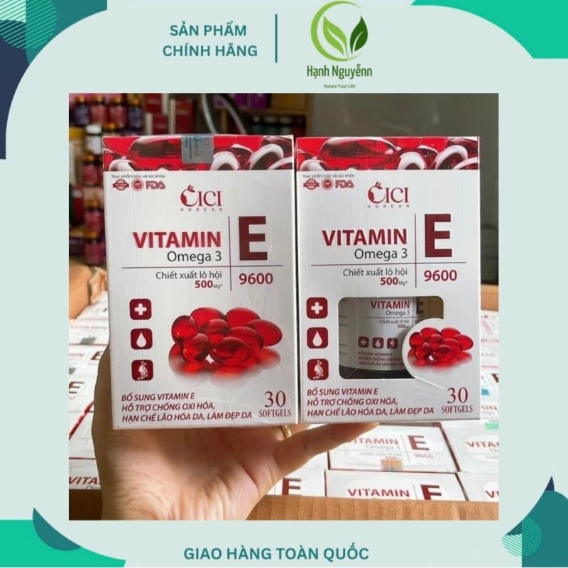 ( Combo 3 hộp ) Vitamin E Đỏ 9600, hộp 30 viên _ Hỗ trợ chăm sóc làn da cho nữ giới.