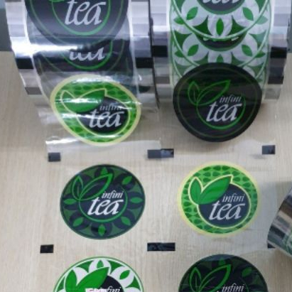 cuộn màng dán ly trà sữa tea xanh