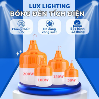 Bóng đèn tích điện, đèn LED sạc pin cao cấp Lux Lighting siêu sáng, siêu bền công suất 200W