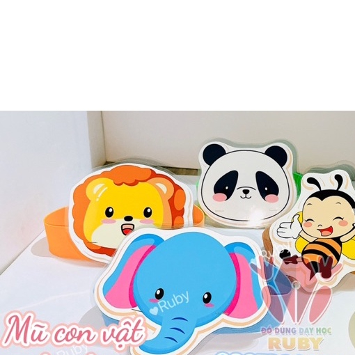 Đồ dùng dạy học Ruby - mũ đội đầu con vật cho bé