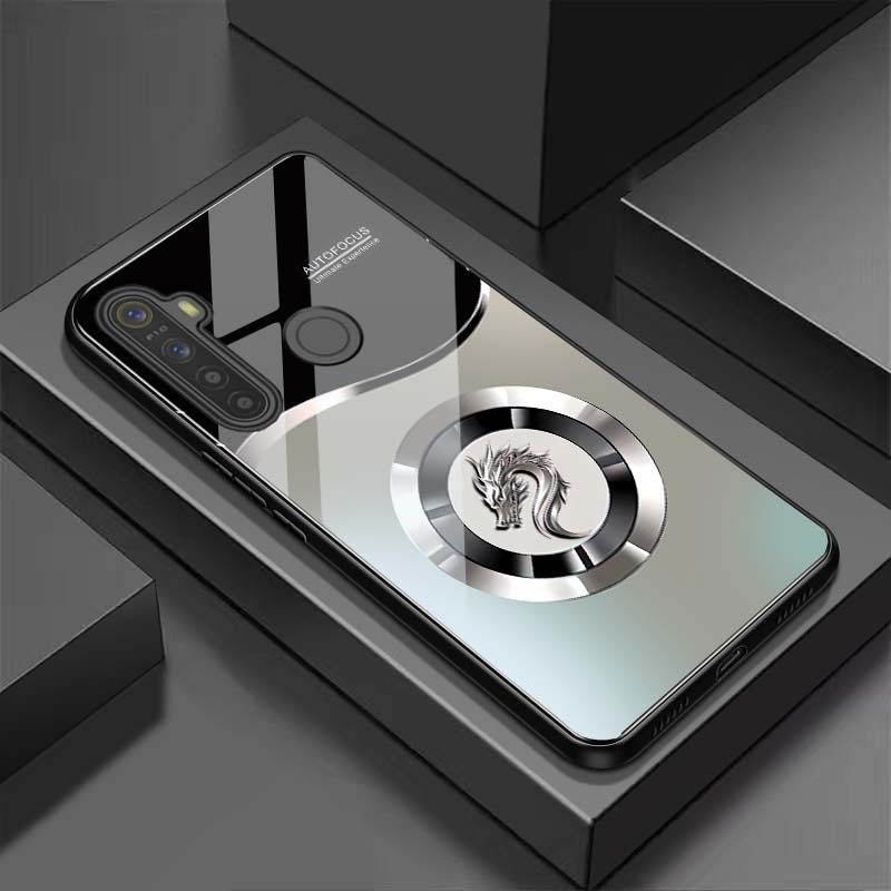 Ốp Lưng cho REALME Q, C3, 5, 5i, 5 PRO Mặt lưng kính cường lực, cao cấp Họa tiết