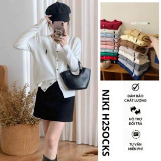 [ Hàng Qc1 ] Áo Khoác Cadigan Nữ Dáng Dài, Áo Khoác Len Mỏng Tay Dài Cổ Tròn Bigsz Phối Thêu Ngựa