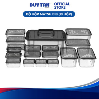 Bộ hộp Matsu B19, bộ19 hộp đựng thực phẩm DUY TÂN đủ size từ 150 - 7200ml dùng được cho lò vi sóng