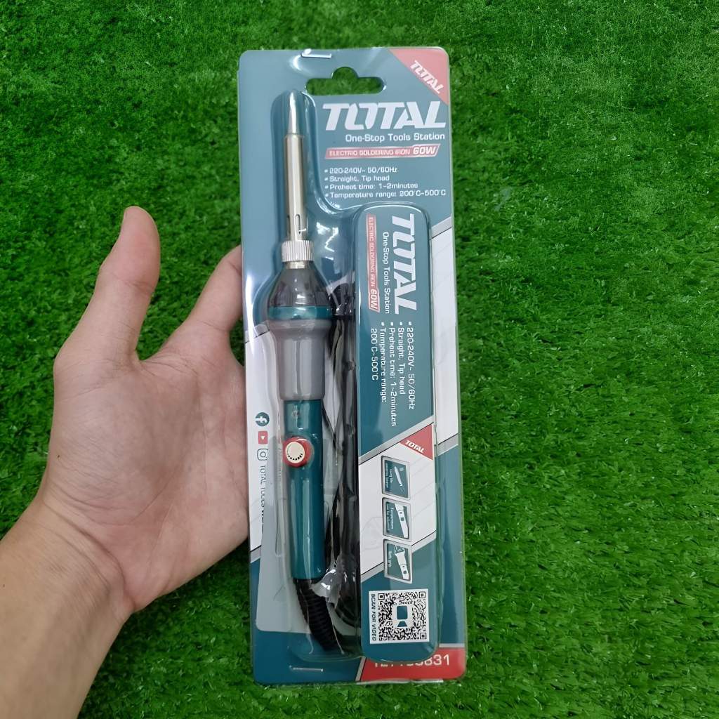 Mỏ hàn chì đầu thẳng nhọn Total TET160831 - 60W, điều chỉnh nhiệt độ, làm nóng nhanh