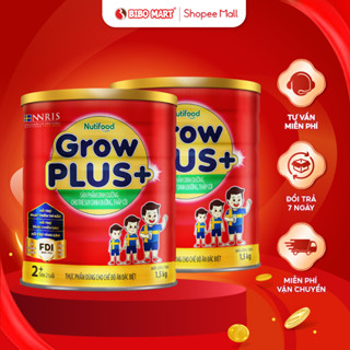  Sữa GrowPLUS+ Đỏ Hỗ Trợ Tăng Cân Tiêu Hóa Tốt Đề Kháng Khỏe Phát Triển Lon 1.5kg Cho Bé 2+-Bibomart 