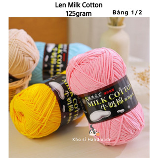 Len Milk Cotton 125 Gram Trơn ( Bảng Màu 1/2)