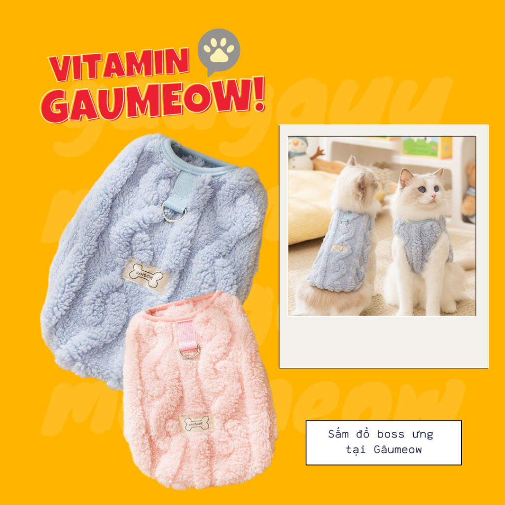 Áo Gile Cho Chó Mèo Mùa Đông • Áo Len Cho Chó Lông Mềm Ấm Áp - Gâumeow