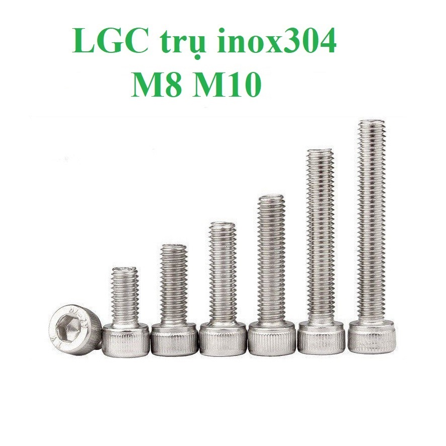1 cái M8 M10 bulong lục giác chìm đầu trụ inox304 M8, M10