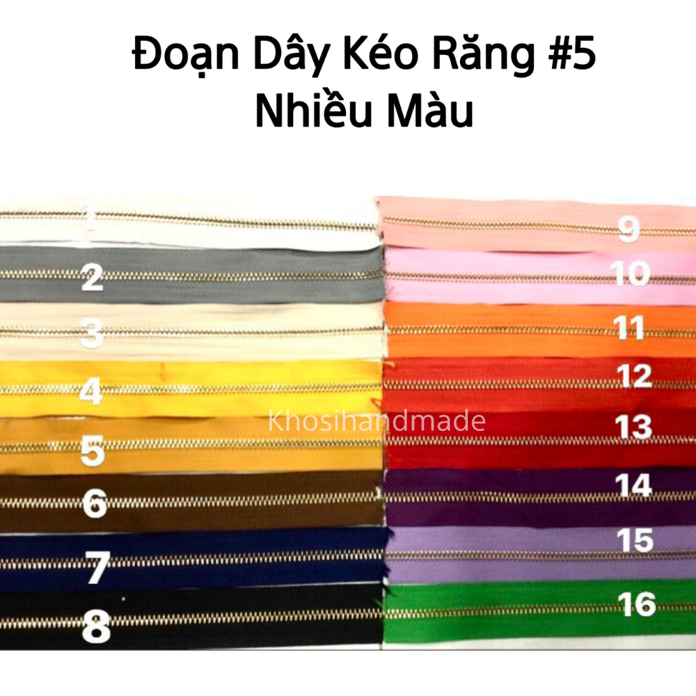 Đoạn Dây Kéo Răng 5 Loại 1 Chiều ( chưa gồm đầu kéo và chặn kéo)
