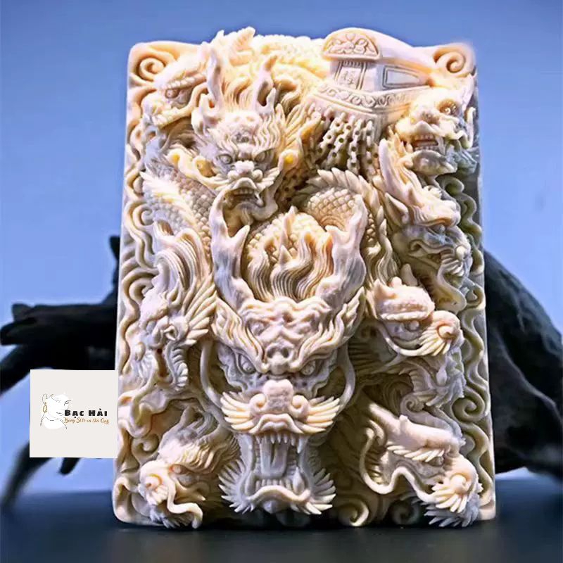 Mặt Tạc Cửu Long Di Quan Từ Gạc Hươu – Bảo Vệ Tâm Linh, Mang May Mắn