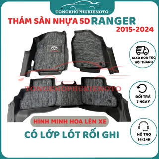 Thảm sàn NHỰA 5D đúc nguyên khối Dành cho xe Ford Ranger 2015-2021-2022-2023-2024 TRÀN VIỀN BẬC CHÂN