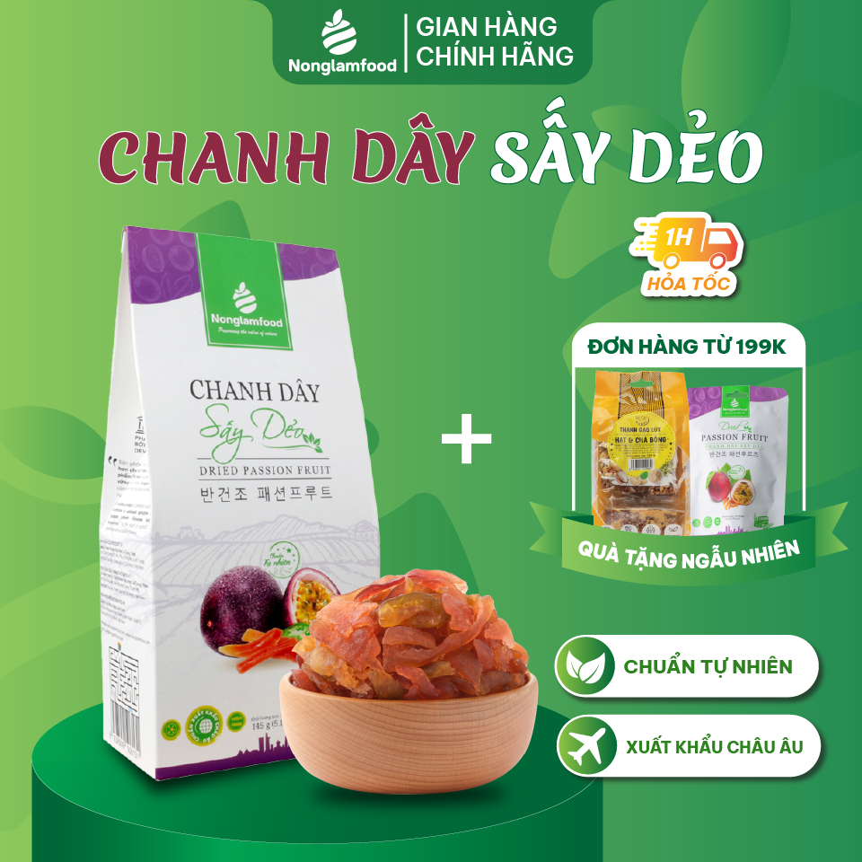 Chanh dây sấy dẻo  Nông Lâm Food hộp 145g