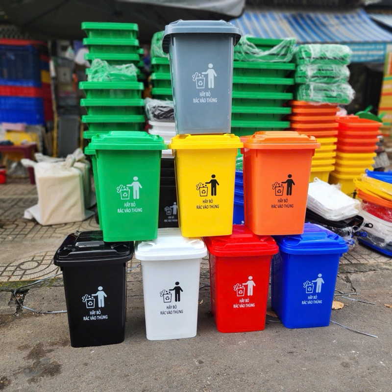 Thùng rác công nghiệp mini size 30L đủ màu.