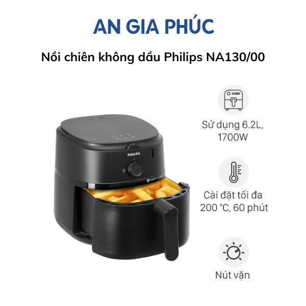 Nồi chiên không dầu Philips NA130/00 (6.2L) - An Gia Phúc