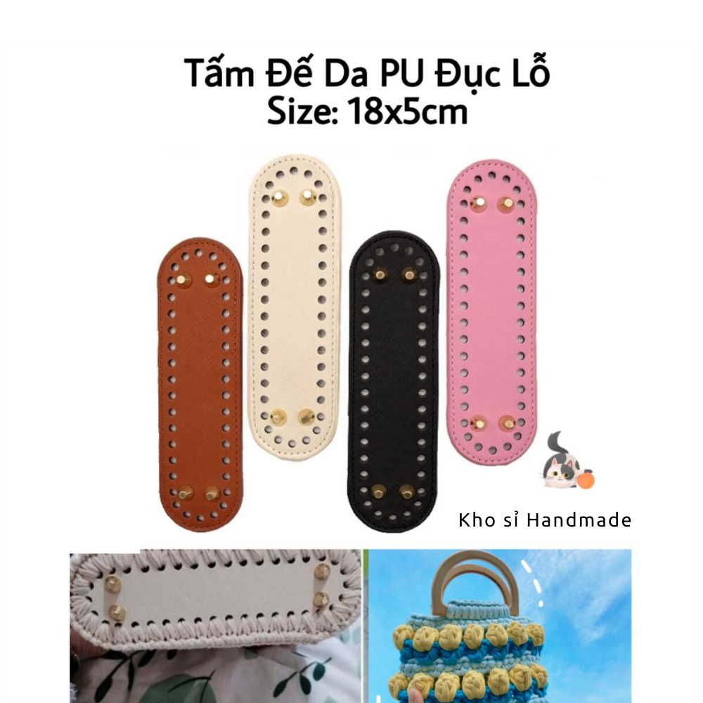 Tấm Đế Túi Da PU Đục Lỗ Size 18x5