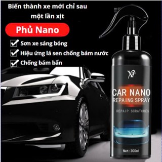 Chai phủ bóng xe Car Nano phủ bóng sơn xe ô tô, xe máy và tạo hiệu ứng lá sen chống bám nước