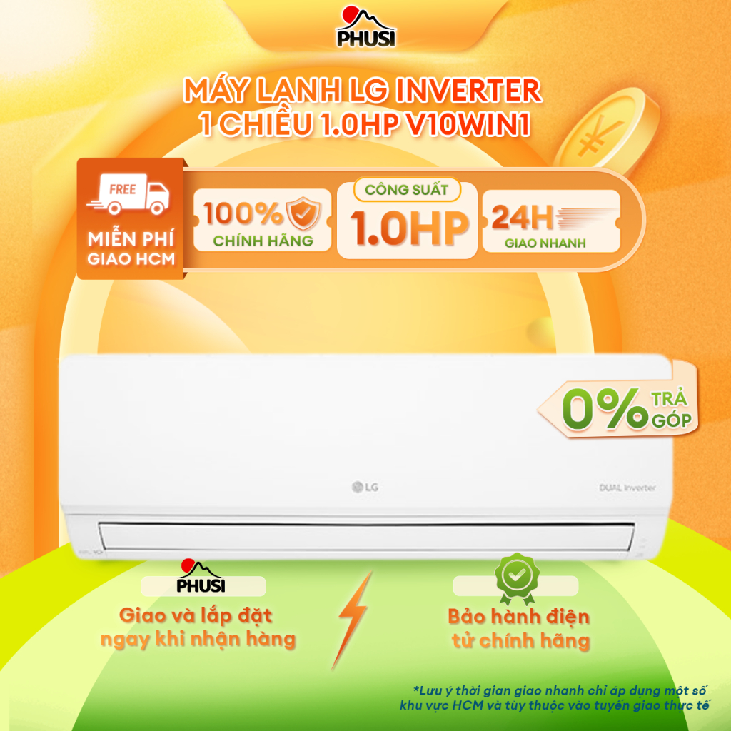 V10WIN1/V13WIN1/V18WIN1/V24WIN1 [GIAO LẮP HCM] Máy Lạnh LG Inverter 1.0/1.5/2.0/2.5HP -BH CHÍNH HÃNG