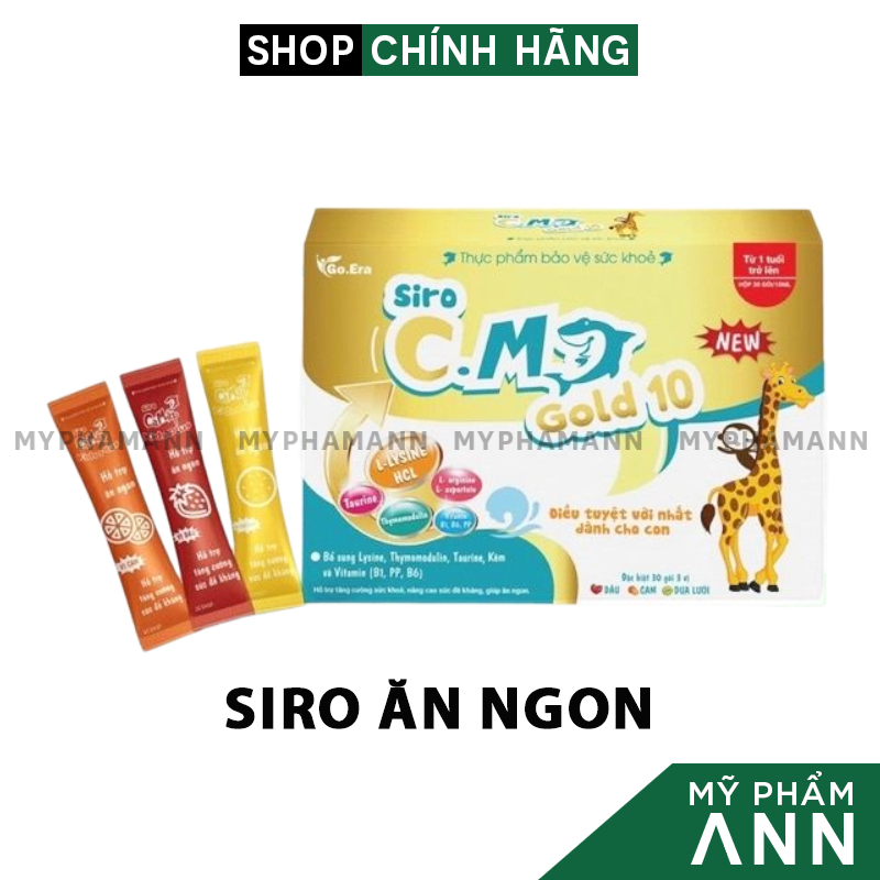 Siro Ăn Ngon Cá Mập C.M Gold 10 Go Era Chính Hãng  -  Giúp Bé Tăng Cân Khoẻ Mạnh - Phiên Bản Mới 3 Vị