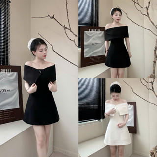 Đầm Cup Xòe Dáng Ngắn Form A Kèm Bản Trễ Vai 2 Lớp, Vải Cotton Dày, Trẻ Trung Tôn Dáng - LYC