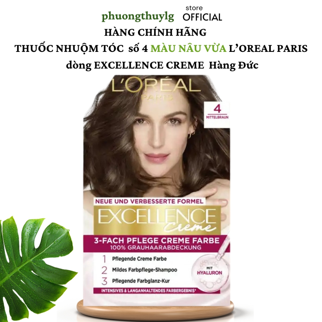 (HÀNG ĐỨC)ThUỐC NHUỘM TÓC SỐ 4  L’OREAL PARIS dòng EXCELLENCE CREME