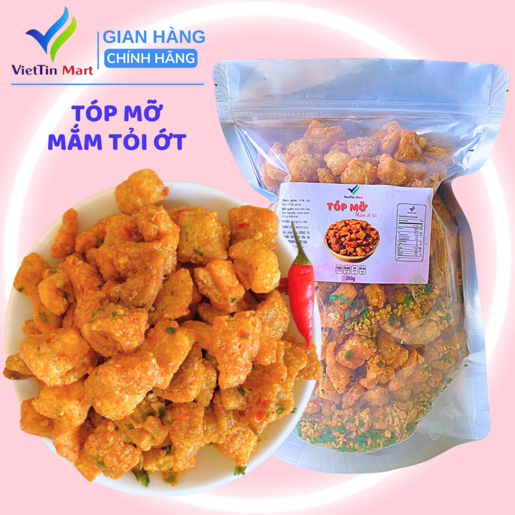 Tóp Mỡ Thịt Liền Da Sốt Mắm VietTin Mart