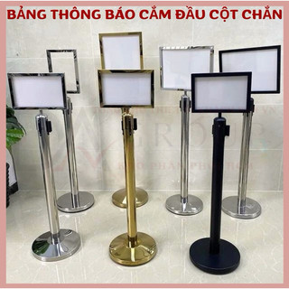 [HỎA TỐC HCM] Bảng Thông Báo Inox Hai Mặt Cắm Đầu Cột Chắn Inox Khổ A3/A4/A5 Cao Cấp