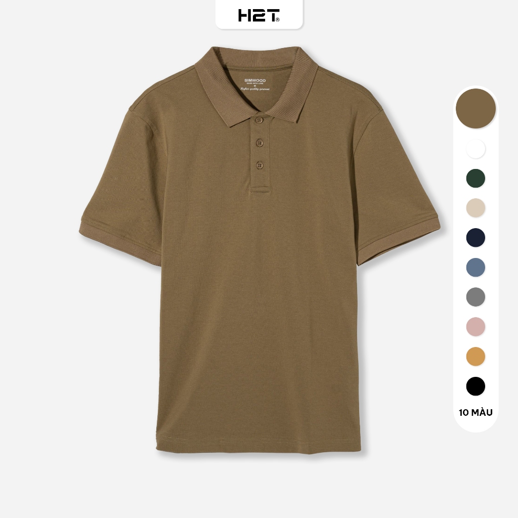 Áo Polo Nam Cao Cấp H2T thoáng khí thoải mái vải cotton trơn BASIC thanh lịch, nam tính - 1649, 1860