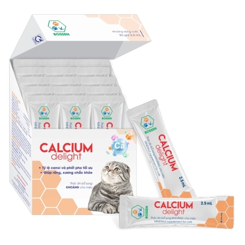 canxi dành cho mèo ( 1 hộp 20 tuýp ) Bossen