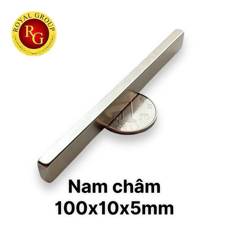 Nam châm Royal. Nam châm thanh 100x10x5mm đất hiếm N35