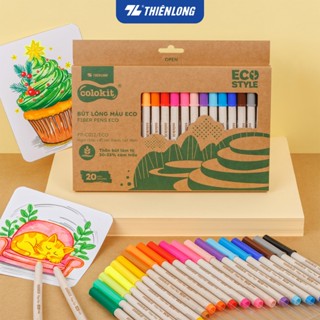 Bút lông 20 màu Fiber Pen Thiên Long Colokit ECO Style FP-C012/ECO - Chất liệu từ vỏ cám trấu