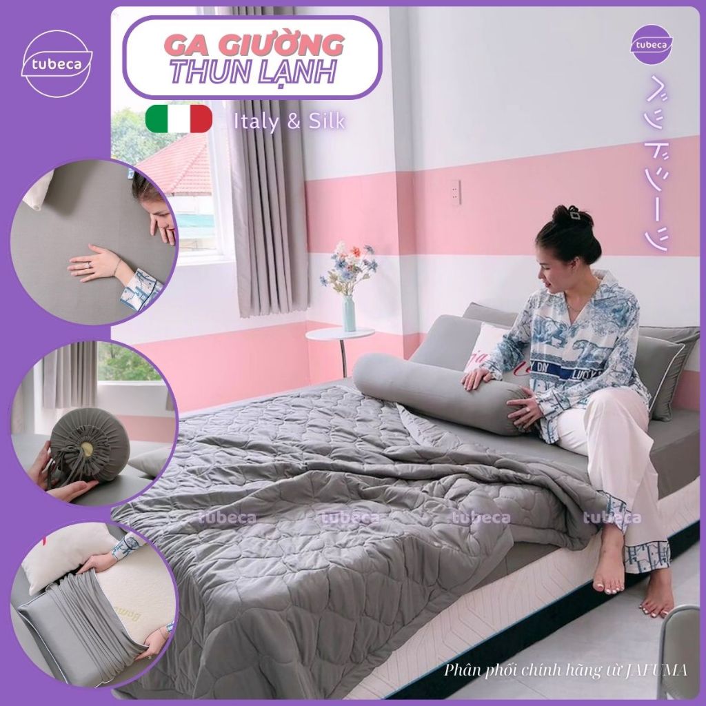 Ga giường thun lạnh Ý Jafuma siêu mát lạnh | Ga lẻ 1m đến 2m2 | Cho nệm dày 3cm đến 30cm | Drap