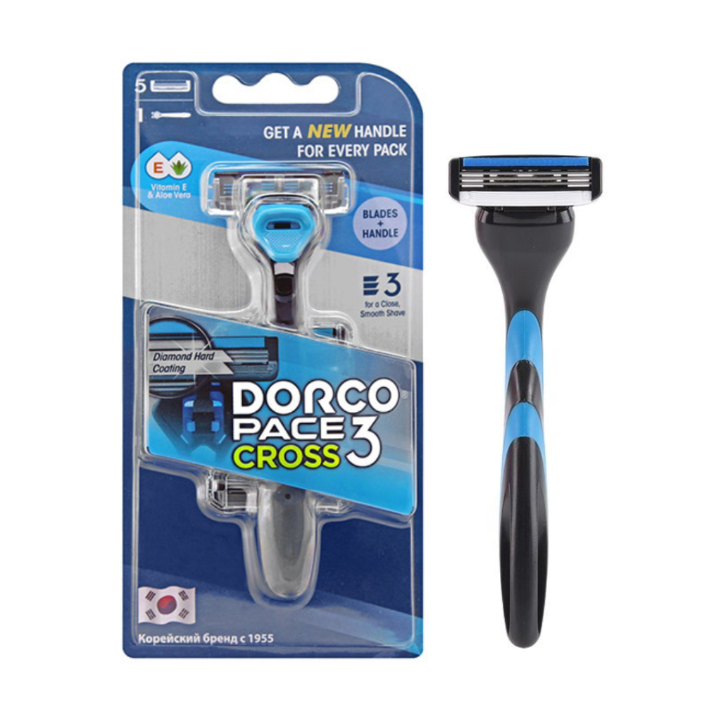 Cần cạo râu IMEXCO Dorco Pace 3 Cross dao cạo râu 3 Lưỡi đồ cạo râu Kèm Lưỡi Thay