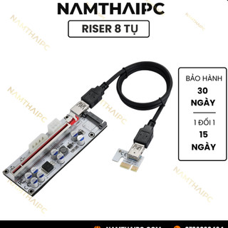 Dây Riser 009s Có LED màu đỏ CAO CẤP NEW, Riser 4 tụ, Riser 8 tụ
