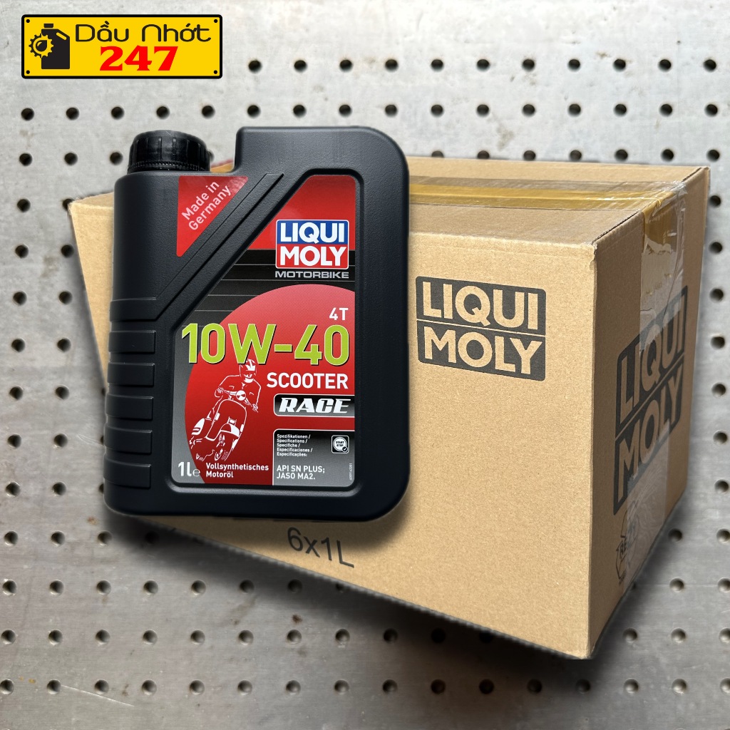 Thùng nhớt 6 chai tay ga Liqui Moly Scooter Race 10w40 1L