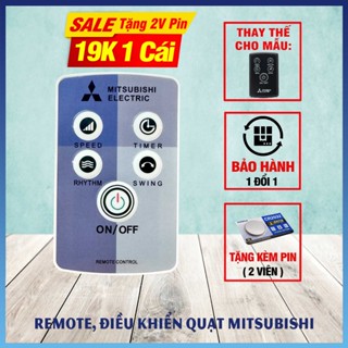 Remote điều khiển quạt Mitsubishi ( Tặng kèm 2v Pin )
