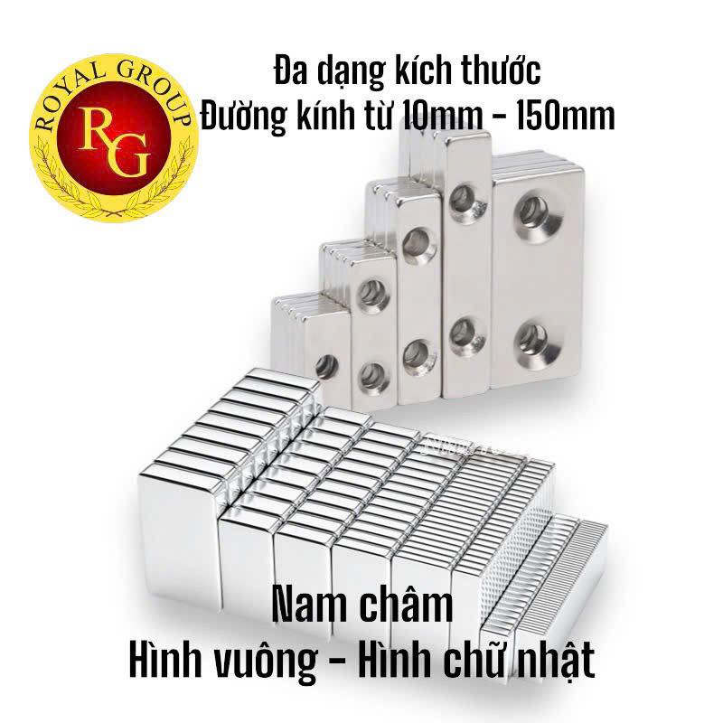 Nam châm đất hiếm hình chữ nhật nhỏ nhiều kích thước. Nam châm siêu mạnh N35- N42 ( giá 10 viên)