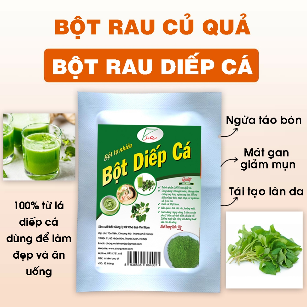 Bột rau diếp cá hữu cơ 100% nguyên chất sấy lạnh