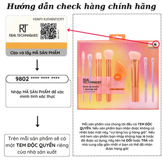 Bộ 7 cây cọ kèm mút RT Real Techniques Level Up Brush + Sponge Set mã loại 0089