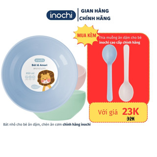 Bát nhỏ cho bé ăn dặm, chén ăn cơm chính hãng inochi dễ thương nhiều màu sắc tạo cảm giác thích thú, an toàn