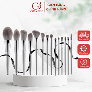 Bộ cọ trang điểm cá nhân 14 cây đa năng sang xịn kèm theo bao da đựng, ống cắm cọ chuyên dùng makeup
