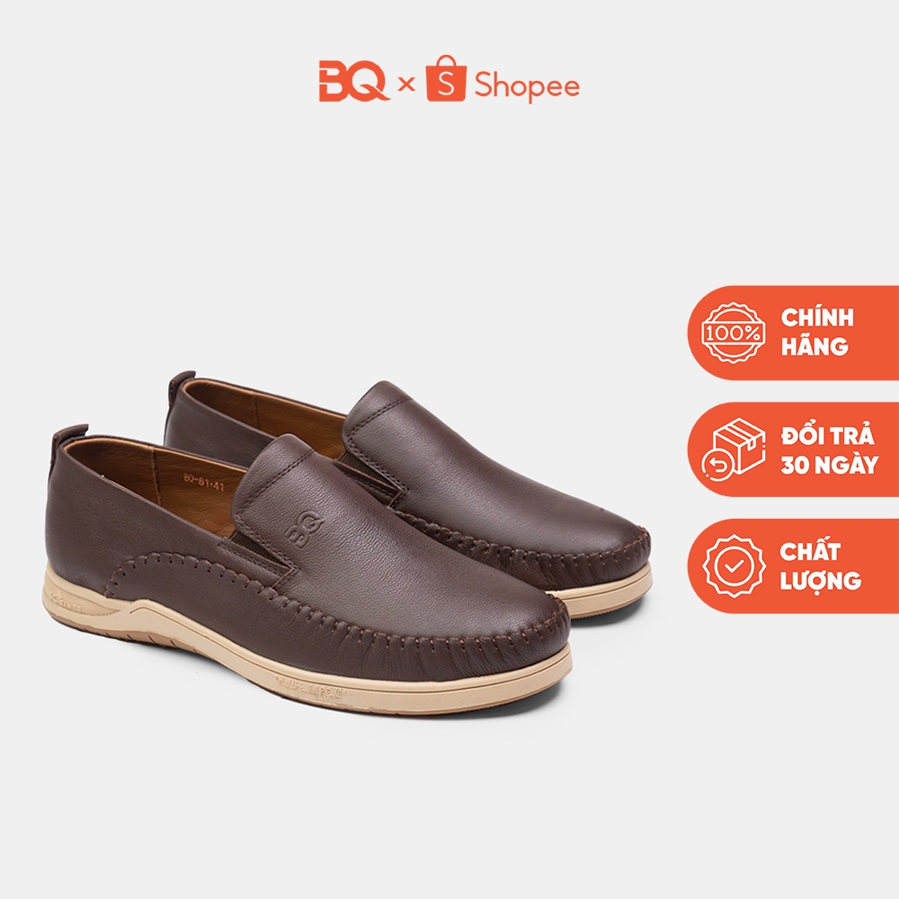 Giày lười nam da bò kiểu dáng xỏ trơn công sở GC BQ81