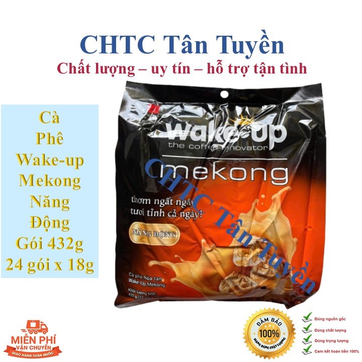 Cà phê Wakeup mekong - Cà phê hoà tan Wake-up Mekong gói 432g (24 ống x 18g)