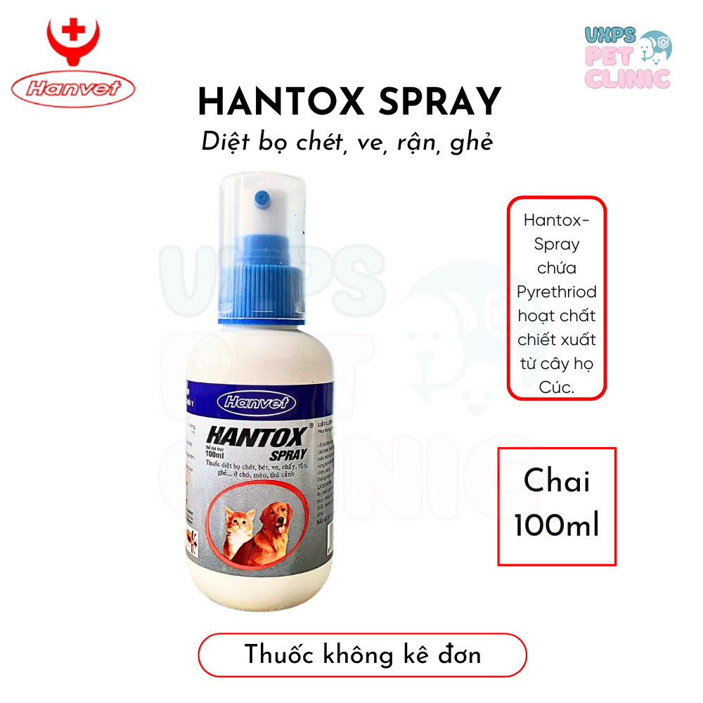 Hantox Spray - Dung Dịch Xịt Diệt Ve, Bọ Chét, Ruồi, Muỗi