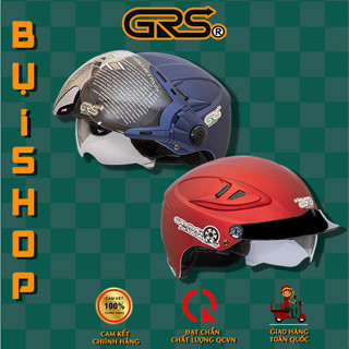 Nón bảo hiểm Grs A966k FULL ĐỦ MÀU - mũ bảo hiểm hai kính chắn gió nửa đầu 1/2 - nón a966 kính âm Đài Loan cao cấp